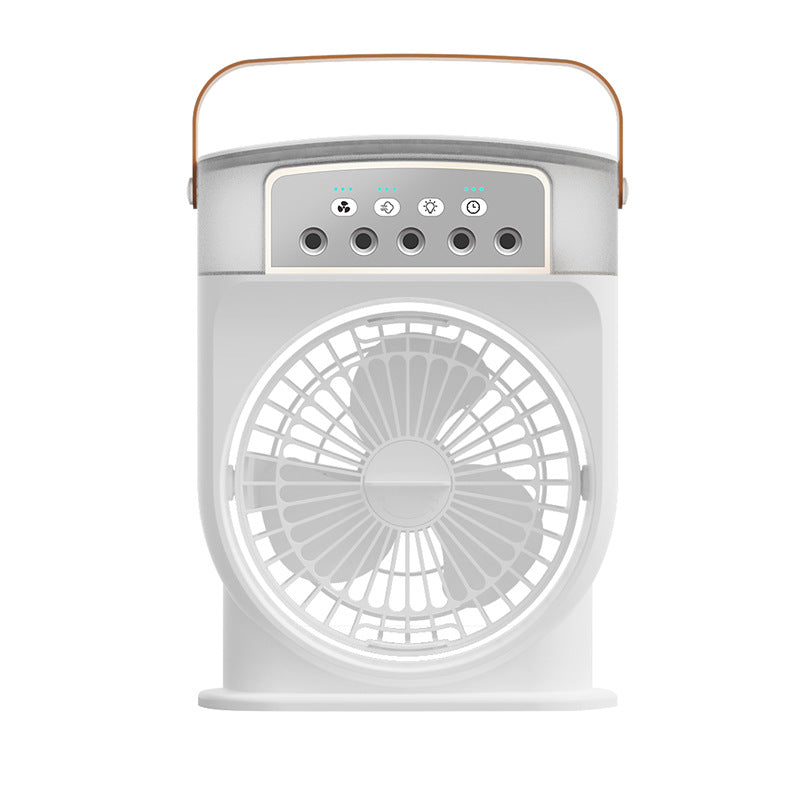 Portable fan with control panel on a white background