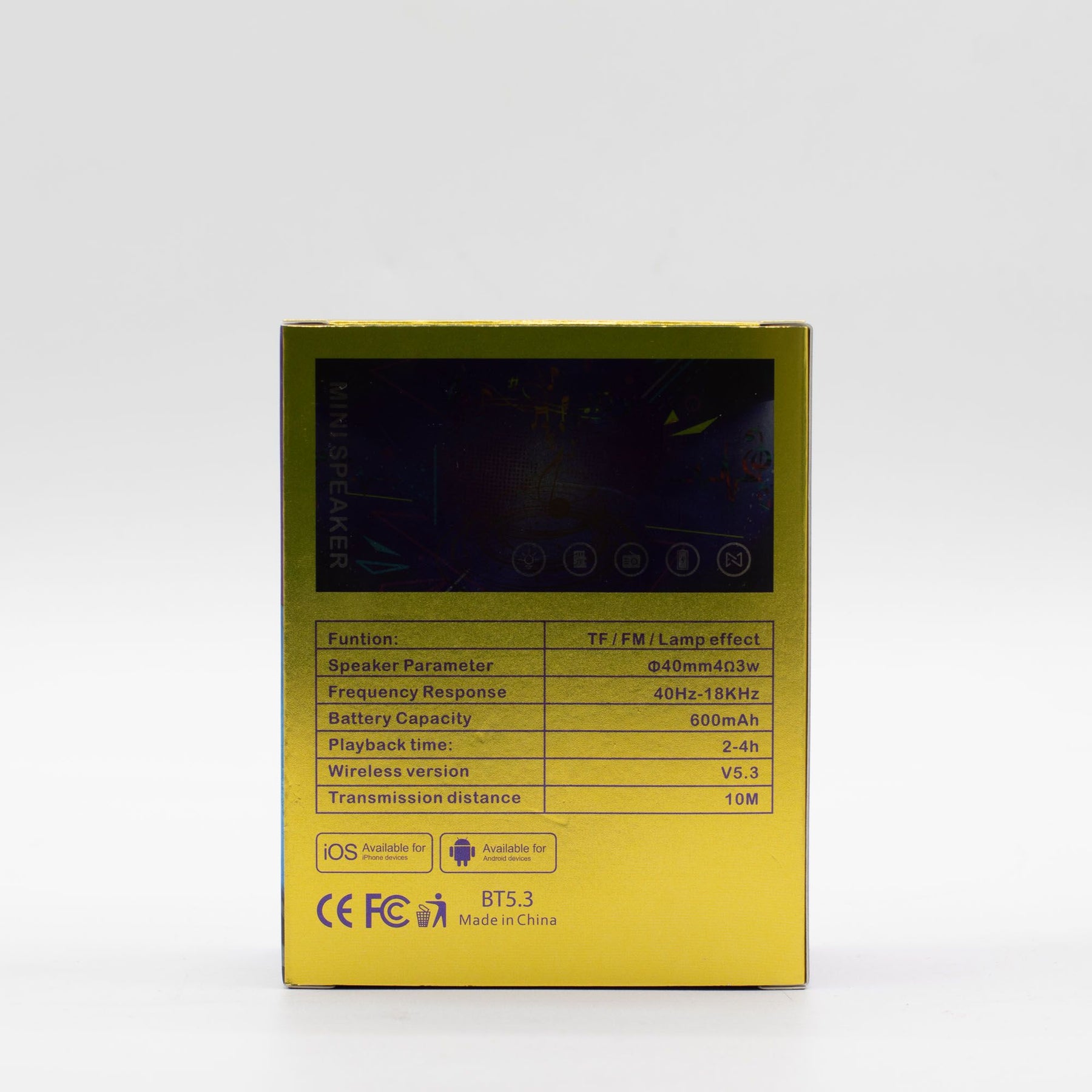 Bluetooth connection to phone with 10m range, LED mandala pulsing in sync with music