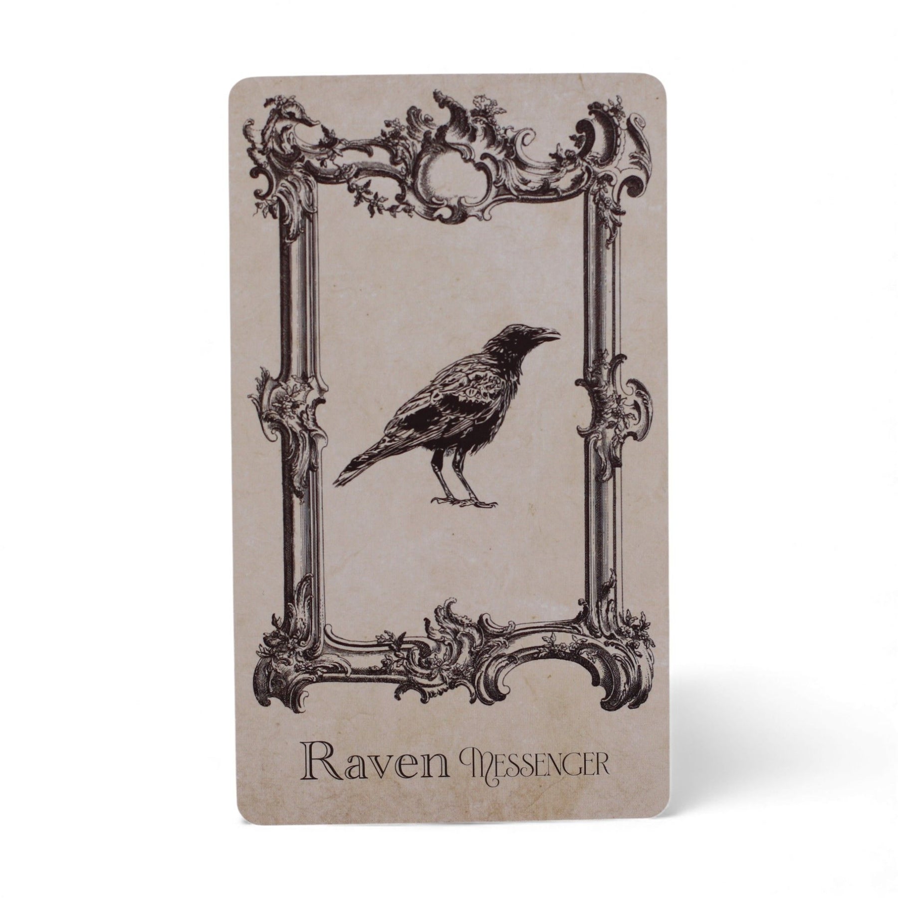 40-card Spellbook Oracle Deck fanned out showing monochrome sigils, creatures & artefacts, in illustrated compact box