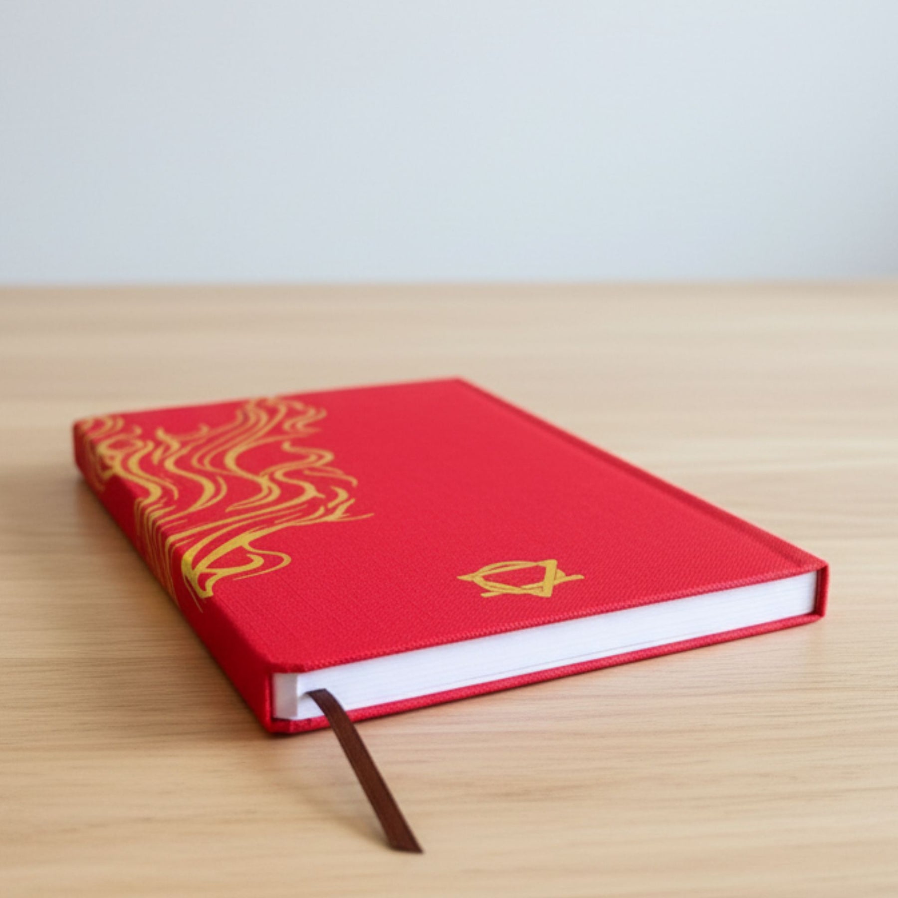 Red notebook with gold design