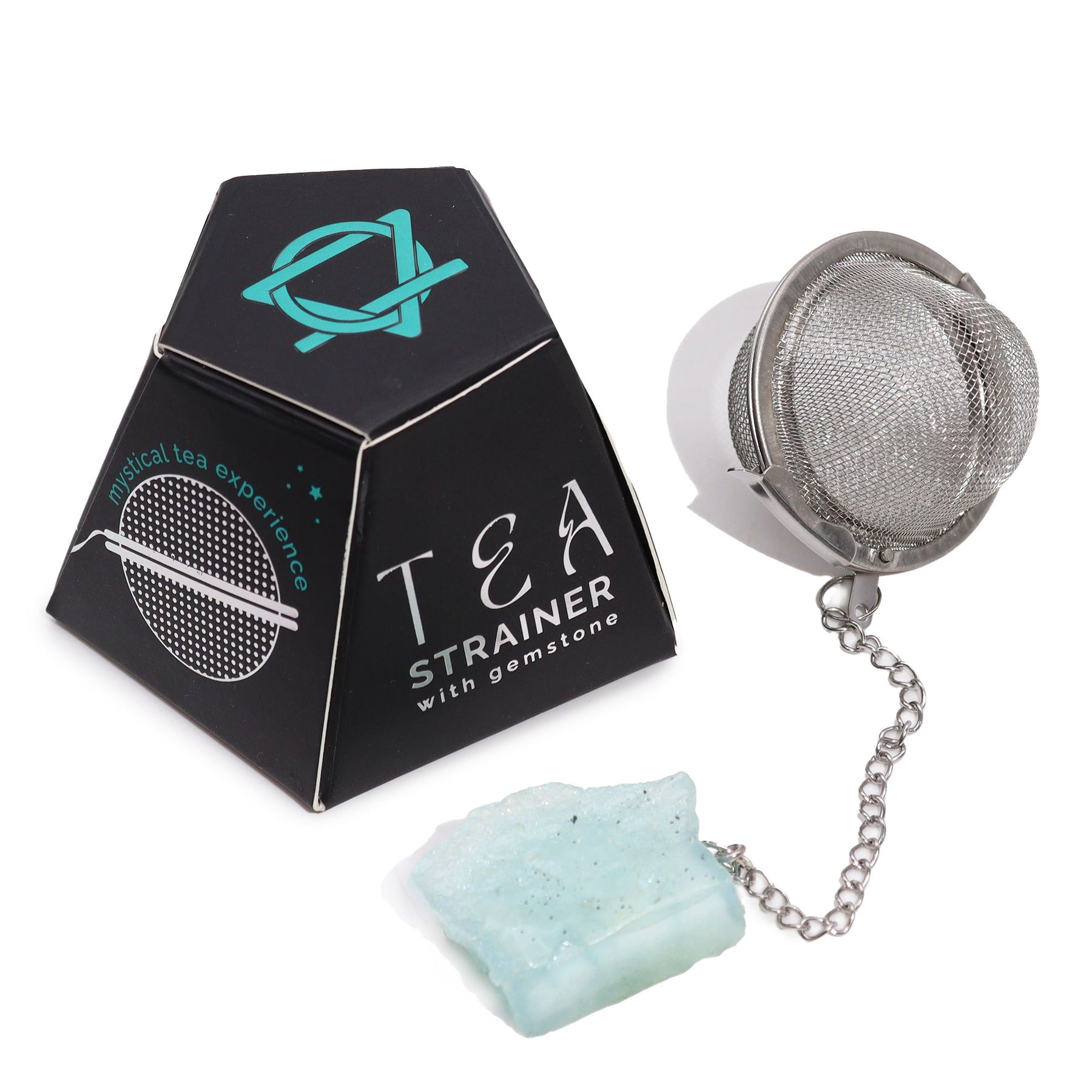 Raw Aquamarine Crystal Tea Strainer – Mental Clarity Infuser