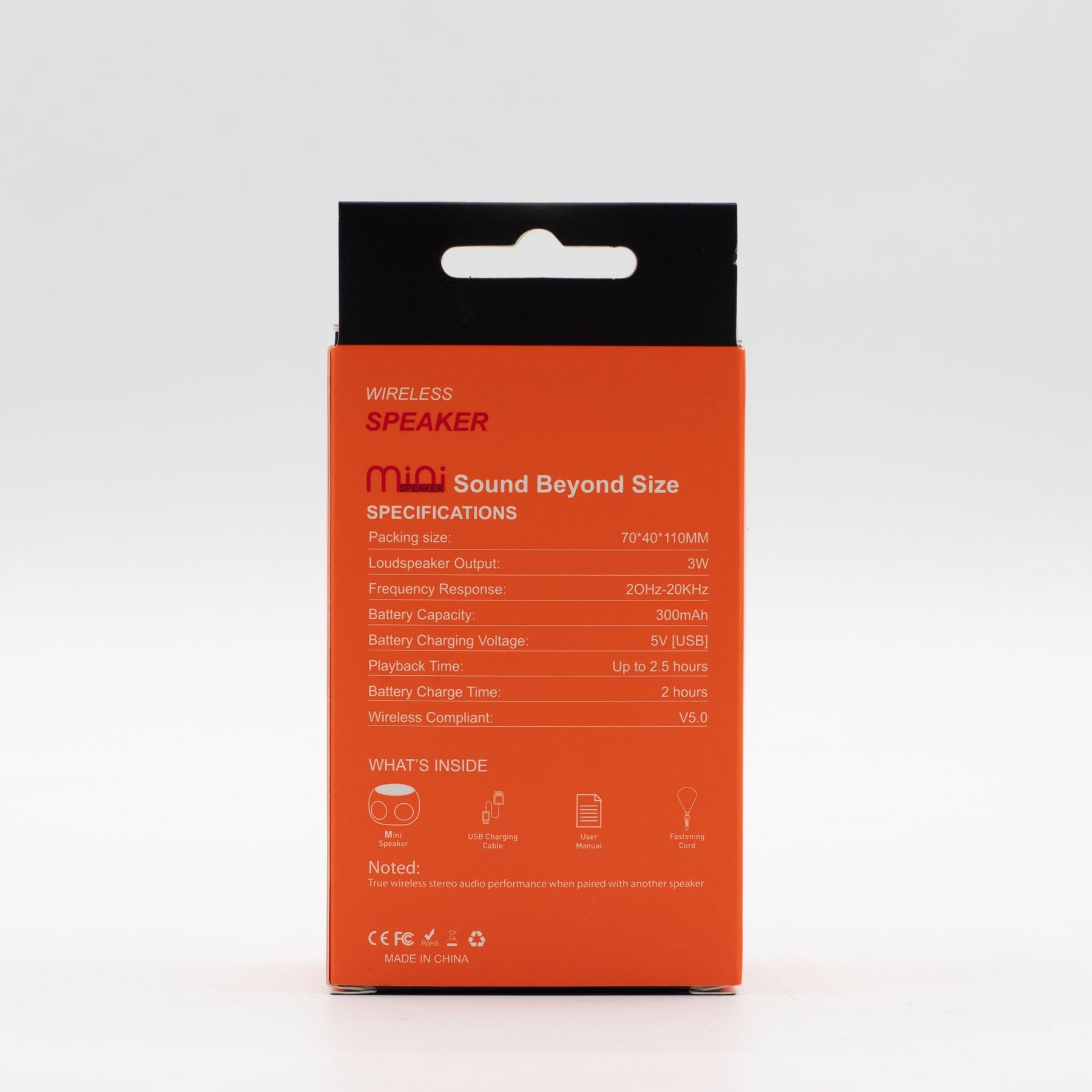 Boxed set including speaker, USB cable, user manual and cord, ready for gifting or unboxing