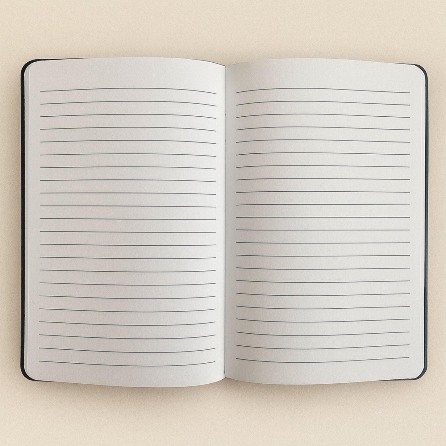 Open notebook with lined pages