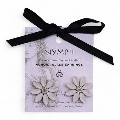 Vintage Glass Flowers Earrings – Stainless Steel