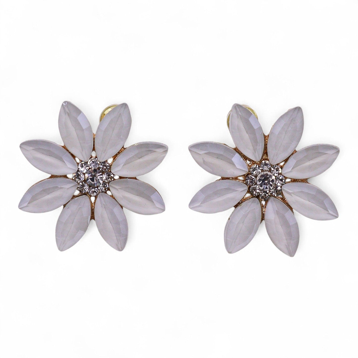 Vintage Glass Flowers Earrings – Stainless Steel