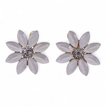 Vintage Glass Flowers Earrings – Stainless Steel