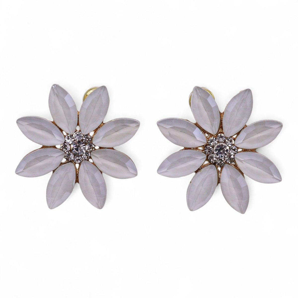Vintage Glass Flowers Earrings – Stainless Steel