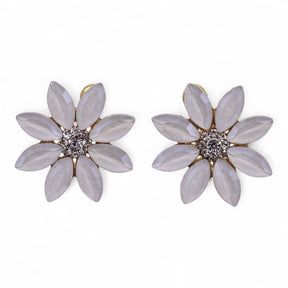 Vintage Glass Flowers Earrings – Stainless Steel