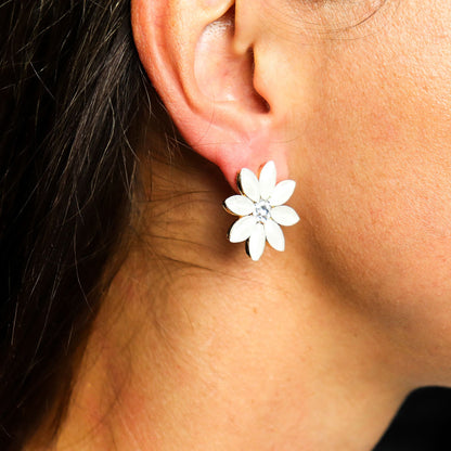 Vintage Glass Flowers Earrings – Stainless Steel
