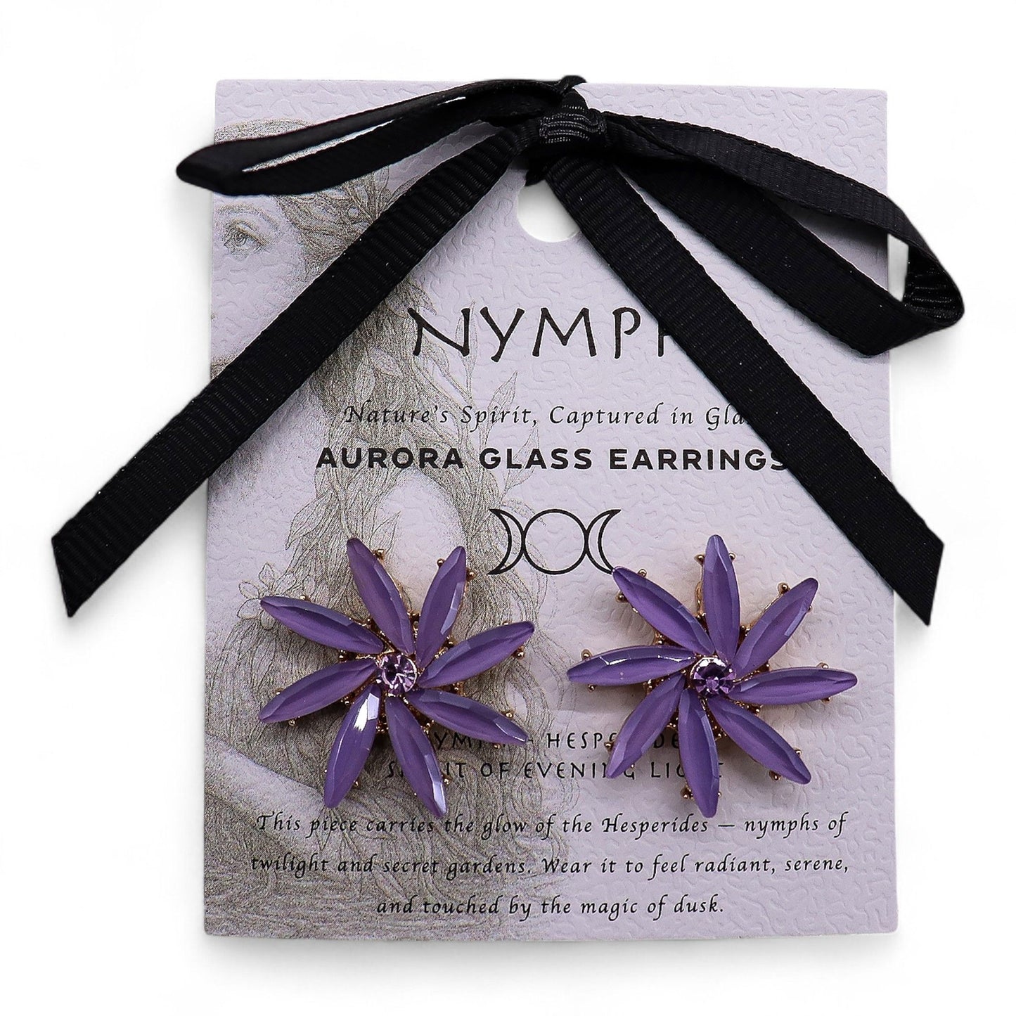 Vintage Glass Flowers Earrings – Stainless Steel