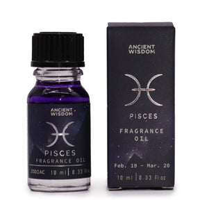 Pisces fragrance oil bottle and packaging on a white background