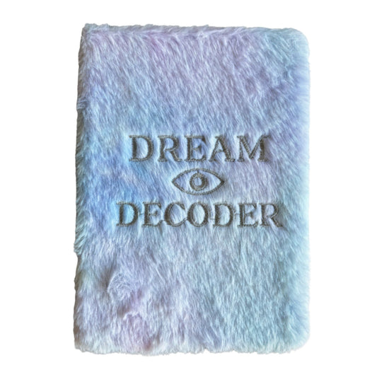 Textured book with 'Dream Decoder' embossed