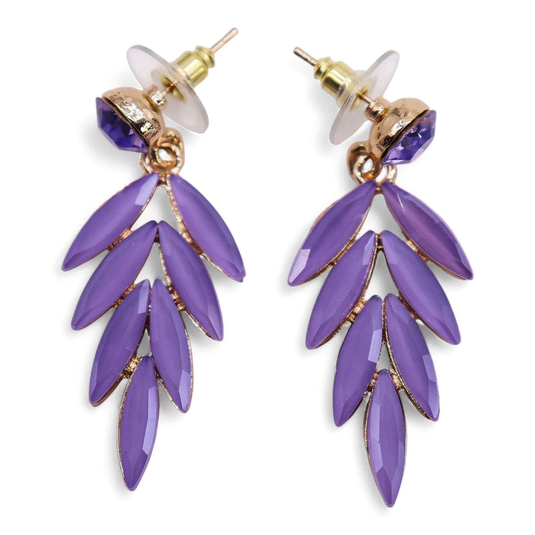 Vintage Glass Long Drop Earrings - Nymph Aurora Collection