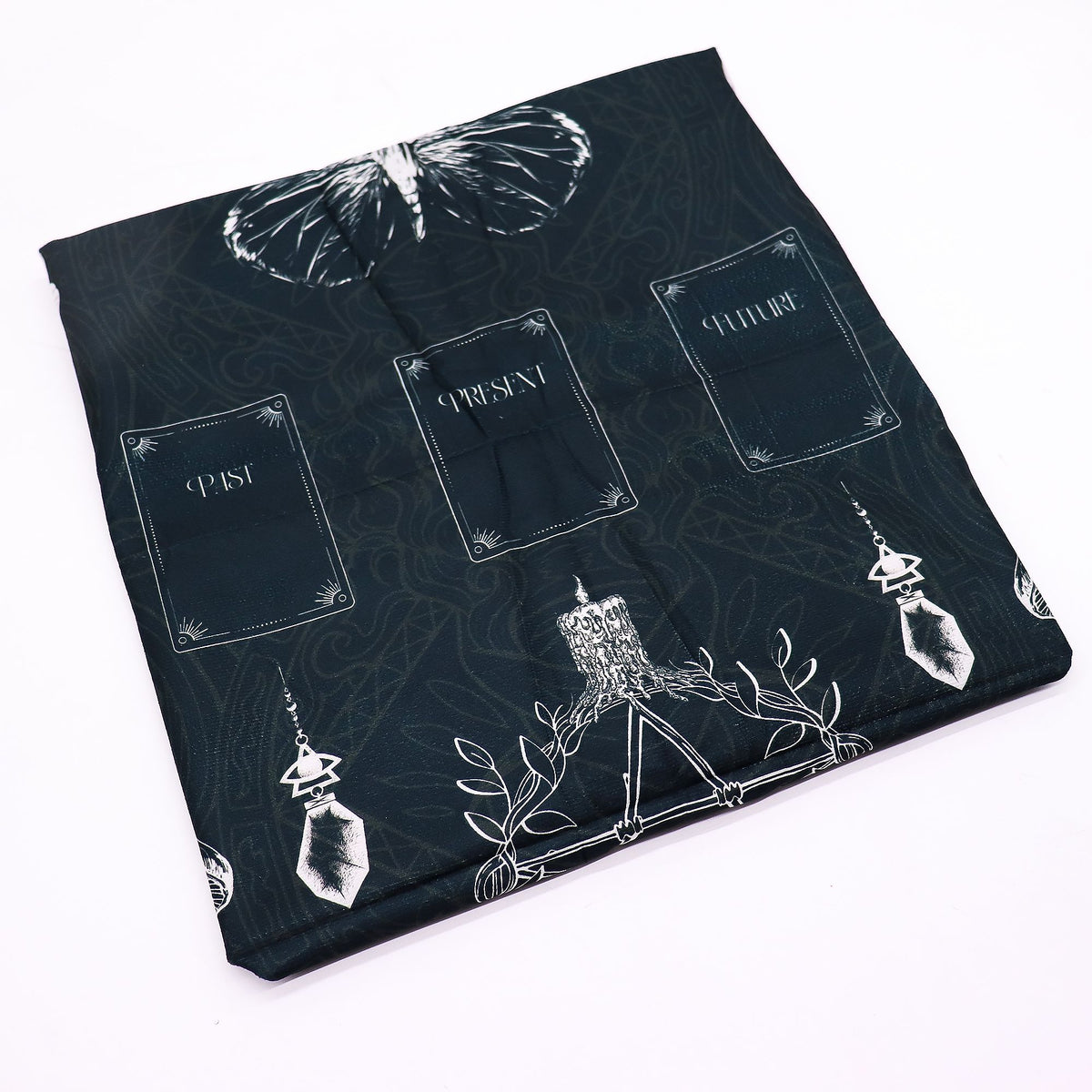 75×75cm Ancient Witch tarot cloth with detailed mystical sigils & symbols