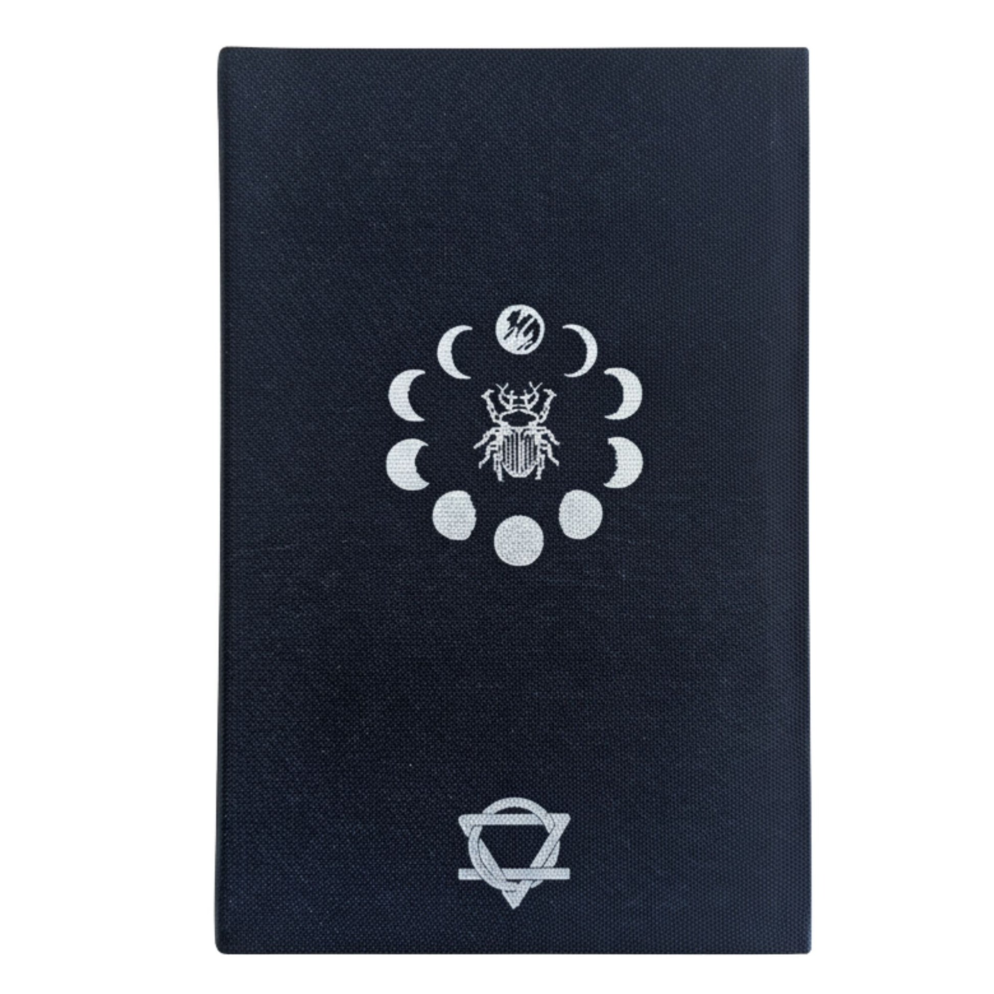 Black book with white symbols 