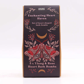Enchanting Heart Haven Bath Heart Gift Set in elegant box with 5 pink heart-shaped bath bombs