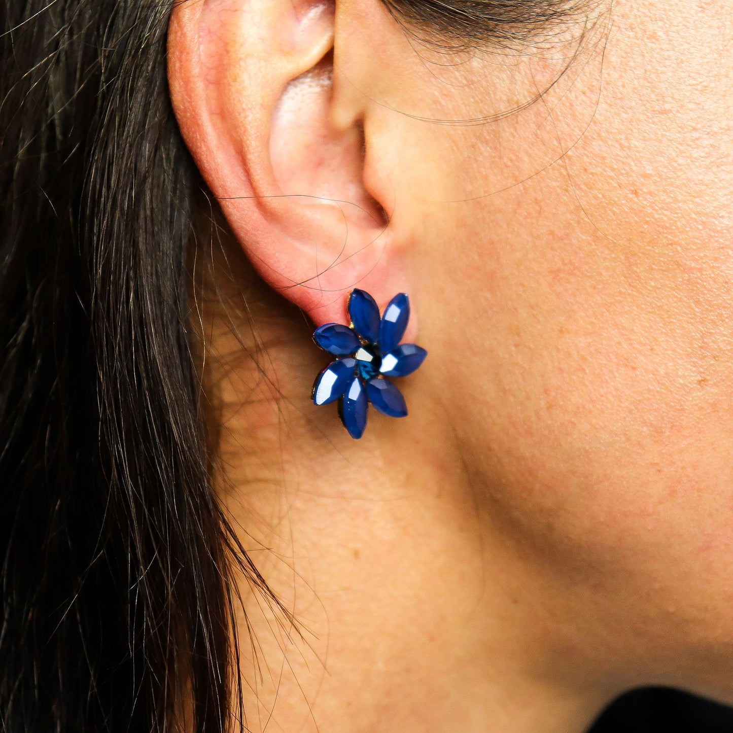 Vintage Glass Flowers Earrings – Stainless Steel
