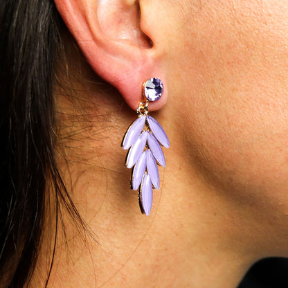 Vintage Glass Long Drop Earrings - Nymph Aurora Collection