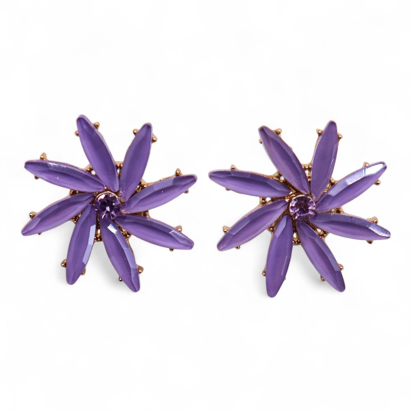 Vintage Glass Flowers Earrings – Stainless Steel