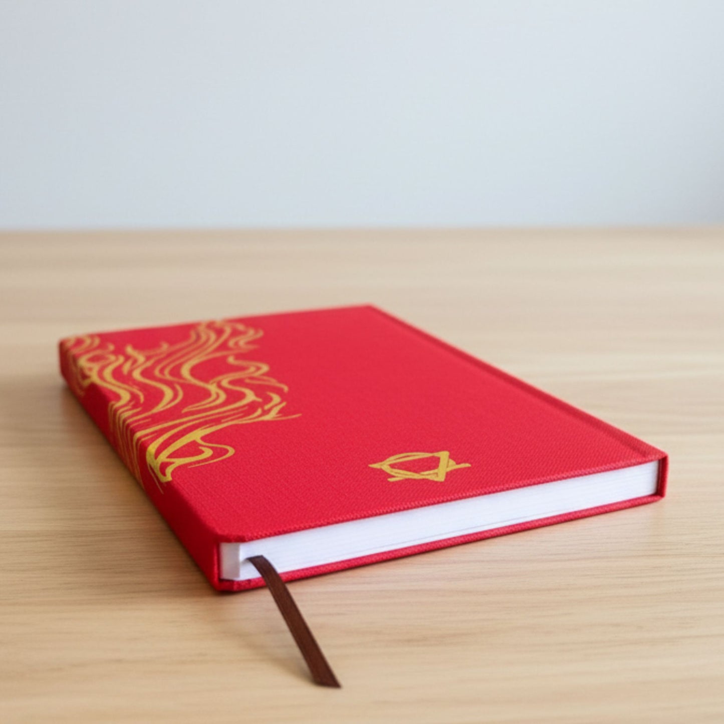 Red notebook with gold design