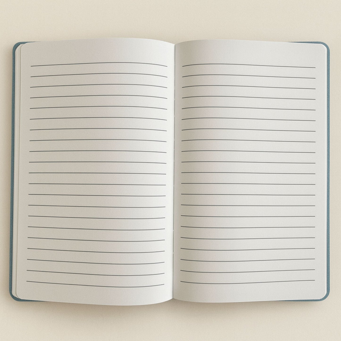 Open notebook with lined pages