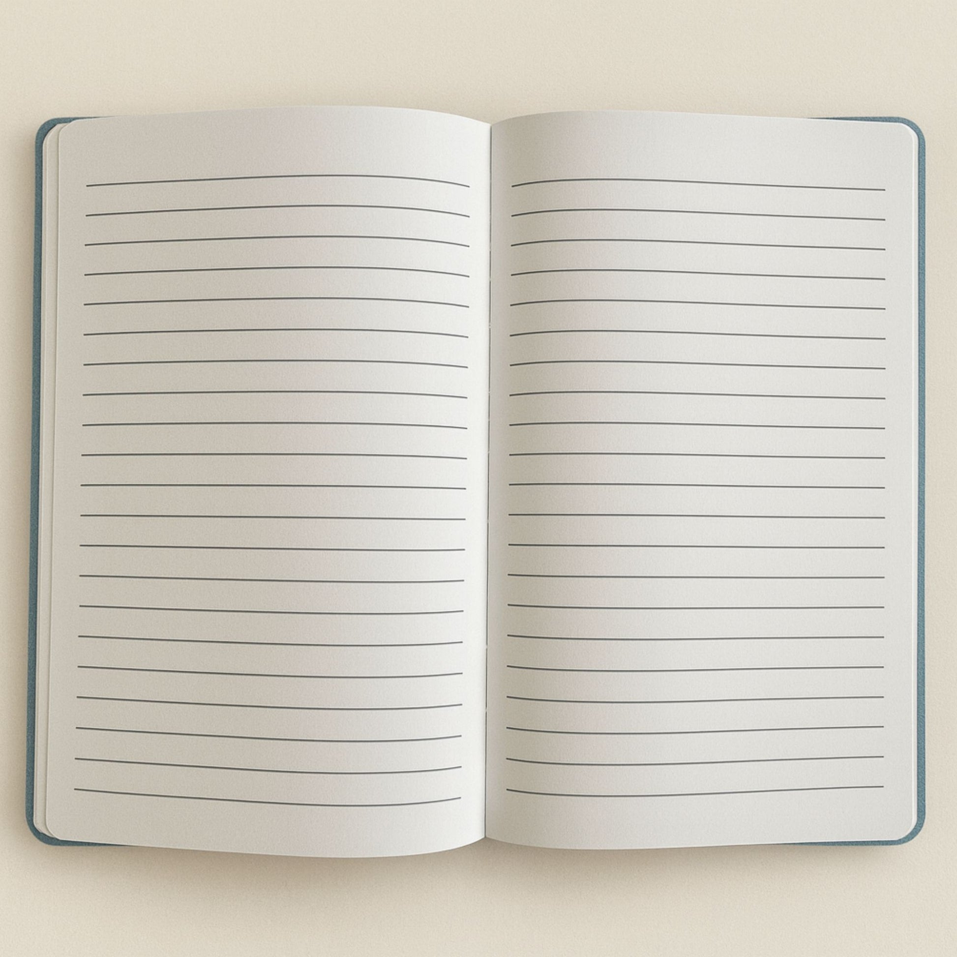 Open notebook with lined pages