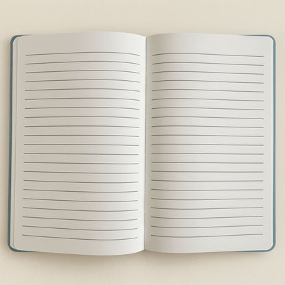Open notebook with lined pages
