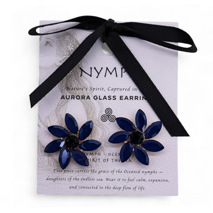 Vintage Glass Flowers Earrings – Stainless Steel