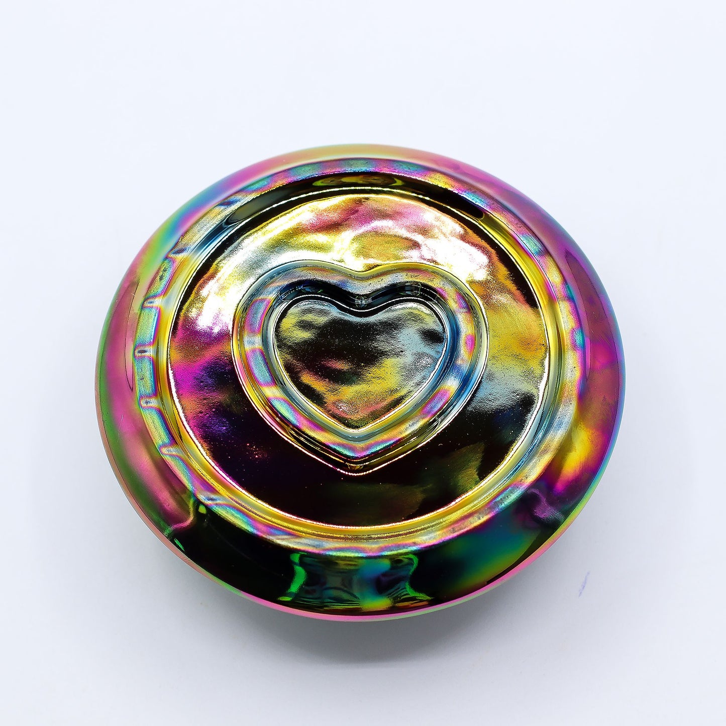 Multicolored incense holder bottom with heart-shaped 